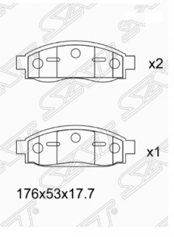 Комплект передних тормозных колодок SAT INFINITI QX56 JA60 дорестайлинг (2004-2007)