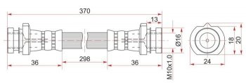 Тормозной шланг SAT (левый/правый) Nissan Atlas F23 правый руль рестайлинг (1992-2007)