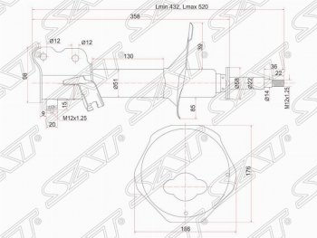 4 099 р. Правый амортизатор передний SAT  Nissan Avenir - Expert  с доставкой в г. Тамбов. Увеличить фотографию 1