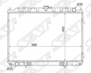 Радиатор двигателя (трубчатый, МКПП/АКПП) SAT Nissan Liberty дорестайлинг (1998-2001)