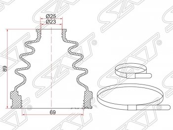 429 р. Пыльник ШРУСа (внутренний) SAT Nissan Bluebird Sylphy седан G10 дорестайлинг (2000-2003)  с доставкой в г. Тамбов. Увеличить фотографию 1