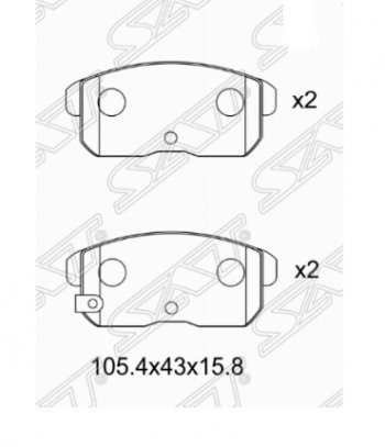 899 р. Комплект задних тормозных колодок SAT Nissan Bluebird седан U14 дорестайлинг (1996-1998)  с доставкой в г. Тамбов. Увеличить фотографию 1