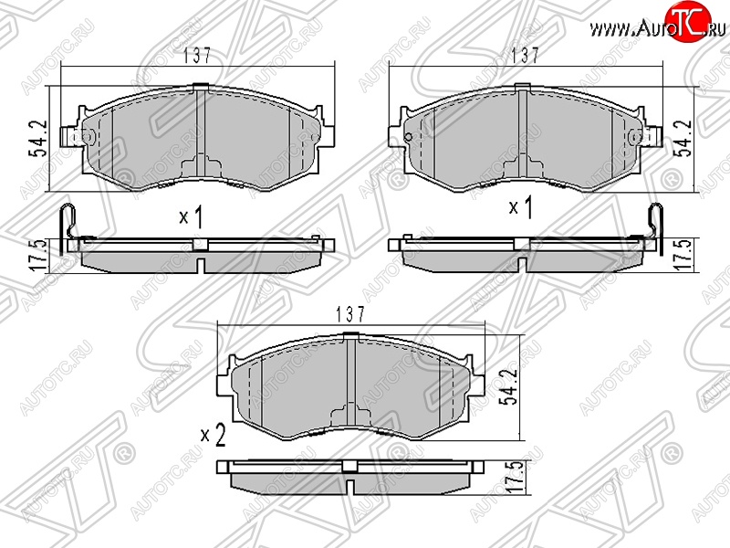 1 439 р. Колодки тормозные SAT (передние) Nissan Primera 1 седан P10 (1990-1995)  с доставкой в г. Тамбов