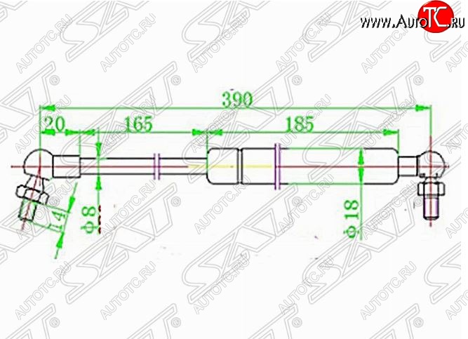 719 р. Газовый упор капота SAT  Nissan Cefiro  A32 - Maxima  A32  с доставкой в г. Тамбов