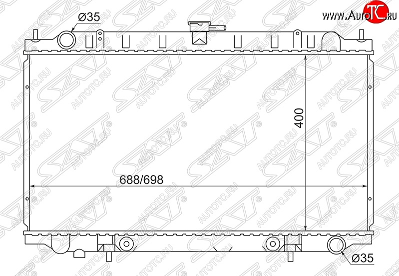 6 749 р. Радиатор двигателя (пластинчатый, 2.0-3.5, МКПП/АКПП) SAT Nissan Cefiro A32 (1994-1998)  с доставкой в г. Тамбов