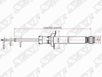 2 379 р. Амортизатор задний SAT (установка на левую или правую сторону)  Nissan Cefiro  A32 - Maxima  A32  с доставкой в г. Тамбов. Увеличить фотографию 1