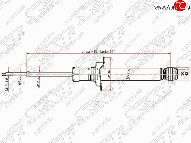 2 379 р. Амортизатор задний SAT (установка на левую или правую сторону) Nissan Cefiro A32 (1994-1998)  с доставкой в г. Тамбов