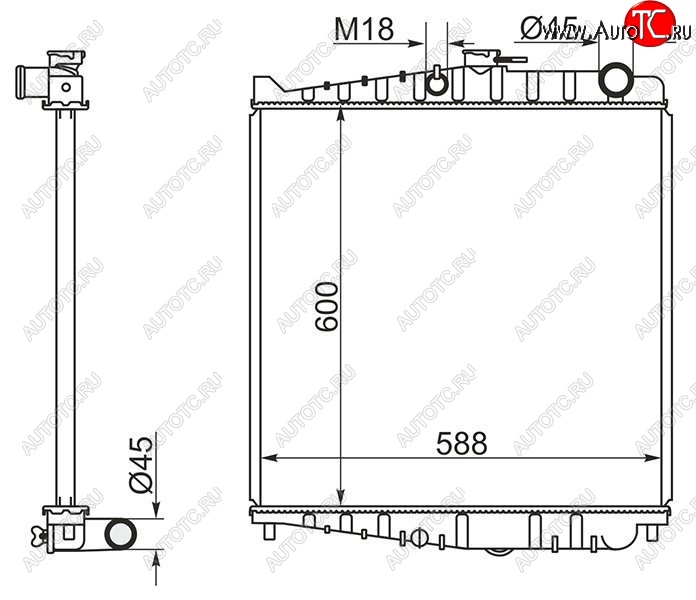 12 699 р. Радиатор двигателя (пластинчатый, FE6E, МКПП) SAT Nissan Condor (1990-2005)  с доставкой в г. Тамбов