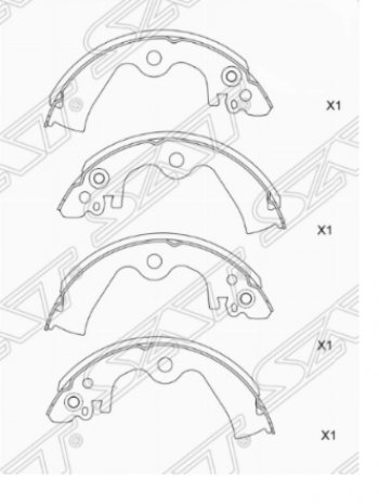 1 329 р. Комплект задних тормозных колодок SAT  Nissan Cube  3 (2008-2024)  с доставкой в г. Тамбов. Увеличить фотографию 1