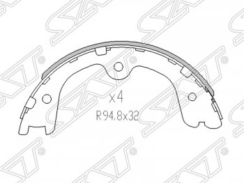 1 439 р. Колодки тормозные SAT (задние) Nissan Pathfinder R51 рестайлинг (2009-2014)  с доставкой в г. Тамбов. Увеличить фотографию 1