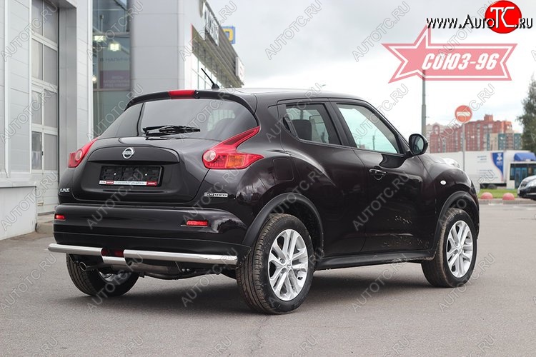 14 489 р. Защита заднего бампера 4x4 Souz-96 Premium (d60) Nissan Juke 1 YF15 дорестайлинг (2010-2014)  с доставкой в г. Тамбов