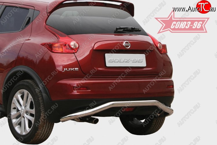 9 899 р. Защита заднего бампера Souz-96 (d60) Nissan Juke 1 YF15 рестайлинг (2014-2020)  с доставкой в г. Тамбов