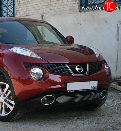 5 246 р. Декоративная вставка воздухозаборника Souz-96 нержавеющая сталь Nissan Juke 1 YF15 дорестайлинг (2010-2014) (Хром 16 мм)  с доставкой в г. Тамбов