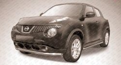 9 999 р. Одинарная защита переднего бампера из трубы диаметром 57 мм Slitkoff Nissan Juke 1 YF15 дорестайлинг (2010-2014) (2WD)  с доставкой в г. Тамбов. Увеличить фотографию 1