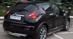 12 349 р. Защита заднего бампера (Ø63 и 42 мм, нержавейка) SLITKOFF  Nissan Juke  1 YF15 (2010-2014) дорестайлинг  с доставкой в г. Тамбов. Увеличить фотографию 4