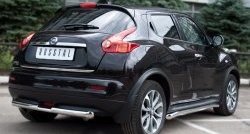 10 999 р. Защита заднего бампера (Ø63 и 42 мм, нержавейка) SLITKOFF  Nissan Juke  1 YF15 (2010-2014) дорестайлинг  с доставкой в г. Тамбов. Увеличить фотографию 4