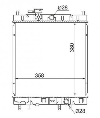 Радиатор двигателя (пластинчатый, МКПП/АКПП) SAT Nissan (Нисан) Micra (Микра)  K11 (1992-2003) K11 5 дв. дорестайлинг, 5 дв. рестайлинг