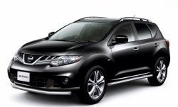 6 899 р. Одинарная защита переднего бампера диаметром 63 мм Petroil Tuning Nissan Murano 2 Z51 дорестайлинг (2008-2011)  с доставкой в г. Тамбов. Увеличить фотографию 2