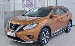 11 999 р. Защита переднего бампера (Ø42 мм, нержавейка) Russtal  Nissan Murano  3 Z52 (2015-2022) дорестайлинг  с доставкой в г. Тамбов. Увеличить фотографию 2