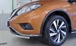 11 999 р. Защита переднего бампера (Ø42 мм, нержавейка) Russtal  Nissan Murano  3 Z52 (2015-2022) дорестайлинг  с доставкой в г. Тамбов. Увеличить фотографию 3