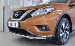 11 999 р. Защита переднего бампера (Ø42 мм, нержавейка) Russtal  Nissan Murano  3 Z52 (2015-2022) дорестайлинг  с доставкой в г. Тамбов. Увеличить фотографию 4