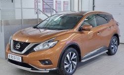 14 999 р. Защита переднего бампера (2 трубыØ42 мм, нержавейка) Russtal Nissan Murano 3 Z52 дорестайлинг (2015-2022)  с доставкой в г. Тамбов. Увеличить фотографию 2