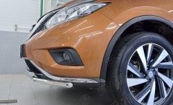 14 999 р. Защита переднего бампера (2 трубыØ42 мм, нержавейка) Russtal Nissan Murano 3 Z52 дорестайлинг (2015-2022)  с доставкой в г. Тамбов. Увеличить фотографию 3