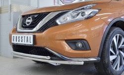 14 999 р. Защита переднего бампера (2 трубыØ42 мм, нержавейка) Russtal Nissan Murano 3 Z52 дорестайлинг (2015-2022)  с доставкой в г. Тамбов. Увеличить фотографию 4