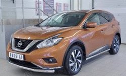 14 849 р. Защита переднего бампера (Ø63 мм, нержавейка) SLITKOFF  Nissan Murano  3 Z52 (2015-2022) дорестайлинг  с доставкой в г. Тамбов. Увеличить фотографию 2