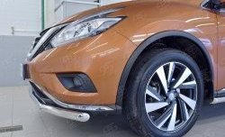 14 849 р. Защита переднего бампера (Ø63 мм, нержавейка) SLITKOFF  Nissan Murano  3 Z52 (2015-2022) дорестайлинг  с доставкой в г. Тамбов. Увеличить фотографию 3