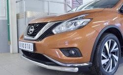 14 599 р. Защита переднего бампера (Ø63 мм, нержавейка) Russtal Nissan Murano 3 Z52 дорестайлинг (2015-2022)  с доставкой в г. Тамбов. Увеличить фотографию 4