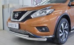 17 299 р. Защита переднего бампера (2 трубыØ63 и 42 мм, нержавейка) Russtal Nissan Murano 3 Z52 дорестайлинг (2015-2022)  с доставкой в г. Тамбов. Увеличить фотографию 4