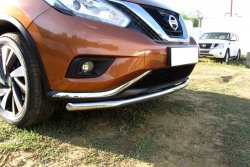 12 299 р. Одинарная защита переднего бампера диаметром 57 мм Slitkoff Nissan Murano 3 Z52 дорестайлинг (2015-2022) (Нержавейка, Полированная)  с доставкой в г. Тамбов. Увеличить фотографию 1