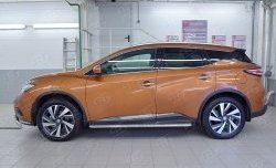 22 749 р. Порожки для ног (Ø42) Russtal Nissan Murano 3 Z52 дорестайлинг (2015-2022) (лист - алюминий, профиль - нержавейка)  с доставкой в г. Тамбов. Увеличить фотографию 3