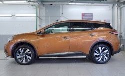 16 299 р. Защита порогов из круглой трубы диаметром 63 мм Russtal Nissan Murano 3 Z52 дорестайлинг (2015-2022)  с доставкой в г. Тамбов. Увеличить фотографию 2