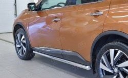 16 299 р. Защита порогов из круглой трубы диаметром 63 мм Russtal  Nissan Murano  3 Z52 (2015-2024) дорестайлинг, рестайлинг  с доставкой в г. Тамбов. Увеличить фотографию 3