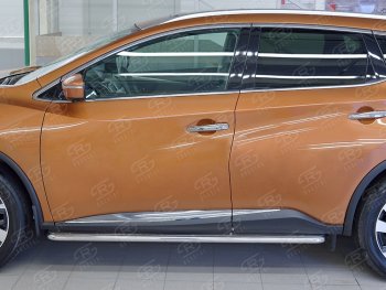 28 699 р. Широкая защита порогов с трубой диаметром 42 мм Russtal v3 Nissan Murano 3 Z52 дорестайлинг (2015-2022)  с доставкой в г. Тамбов. Увеличить фотографию 3