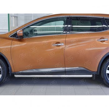 17 299 р. Защита порогов из круглой трубы диаметром 63 мм Russtal v3 Nissan Murano 3 Z52 дорестайлинг (2015-2022)  с доставкой в г. Тамбов. Увеличить фотографию 3