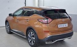 12 499 р. Защита заднего бампера (Ø42 мм волна, нержавейка) Russtal Nissan Murano 3 Z52 дорестайлинг (2015-2022)  с доставкой в г. Тамбов. Увеличить фотографию 2