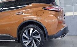 12 499 р. Защита заднего бампера (Ø42 мм волна, нержавейка) Russtal Nissan Murano 3 Z52 дорестайлинг (2015-2022)  с доставкой в г. Тамбов. Увеличить фотографию 3