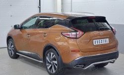 12 499 р. Защита заднего бампера (Ø42 мм волна под машину, нержавейка) Russtal Nissan Murano 3 Z52 дорестайлинг (2015-2022)  с доставкой в г. Тамбов. Увеличить фотографию 2