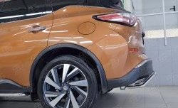 12 499 р. Защита заднего бампера (Ø42 мм волна под машину, нержавейка) Russtal Nissan Murano 3 Z52 дорестайлинг (2015-2022)  с доставкой в г. Тамбов. Увеличить фотографию 3