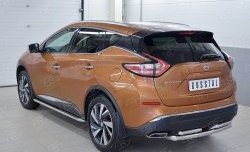 16 699 р. Защита заднего бампера (2 трубы Ø63 и 42 мм, нержавейка) Russtal Nissan Murano 3 Z52 дорестайлинг (2015-2022)  с доставкой в г. Тамбов. Увеличить фотографию 2