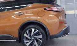 16 699 р. Защита заднего бампера (2 трубы Ø63 и 42 мм, нержавейка) Russtal Nissan Murano 3 Z52 дорестайлинг (2015-2022)  с доставкой в г. Тамбов. Увеличить фотографию 3