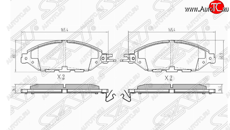 1 599 р. Комплект передних тормозных колодок SAT  Nissan Murano  3 Z52 - Pathfinder  R52  с доставкой в г. Тамбов