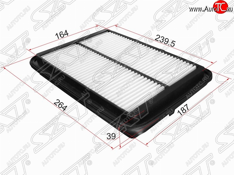 359 р. Фильтр воздушный двигателя SAT (264х187х39 mm)  Nissan Navara  2 D40 (2004-2016) дорестайлинг, рестайлинг  с доставкой в г. Тамбов