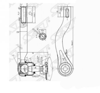 699 р. Левый наконечник рулевой тяги SAT  Nissan Navara  2 D40 (2004-2010) дорестайлинг  с доставкой в г. Тамбов. Увеличить фотографию 1