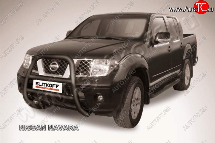 23 799 р. Кенгурятник d76 высокий Nissan Navara 2 D40 дорестайлинг (2004-2010) (Цвет: серебристый)  с доставкой в г. Тамбов