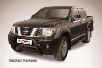 20 449 р. Кенгурятник d76 низкий  Nissan Navara  2 D40 (2004-2010) дорестайлинг (Цвет: серебристый)  с доставкой в г. Тамбов. Увеличить фотографию 1