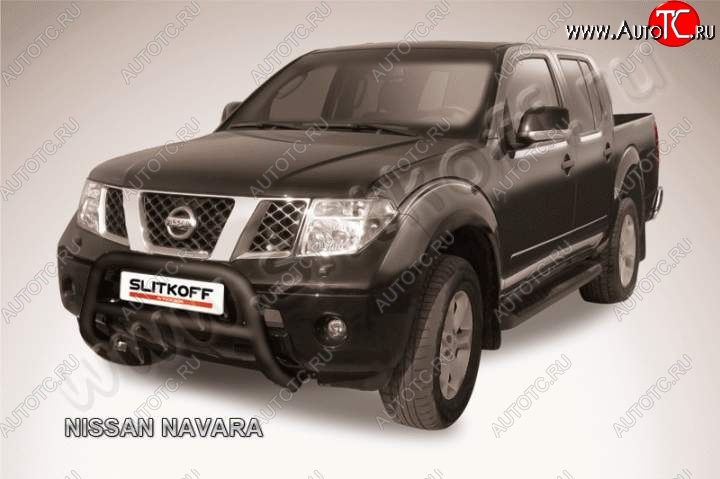 20 449 р. Кенгурятник d76 низкий  Nissan Navara  2 D40 (2004-2010) дорестайлинг (Цвет: серебристый)  с доставкой в г. Тамбов